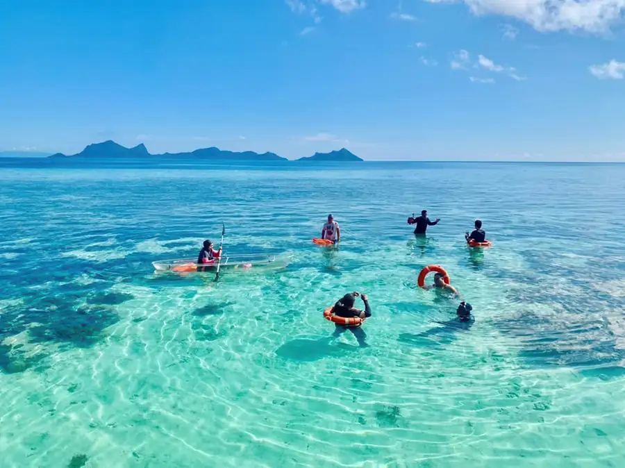 Snorkeling excursion in the crystal clear water Bihing Angan Water Chalet